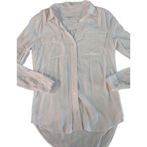 Equipment Femme Women's Light Pink Button Down Blouse Top Plus Size Small